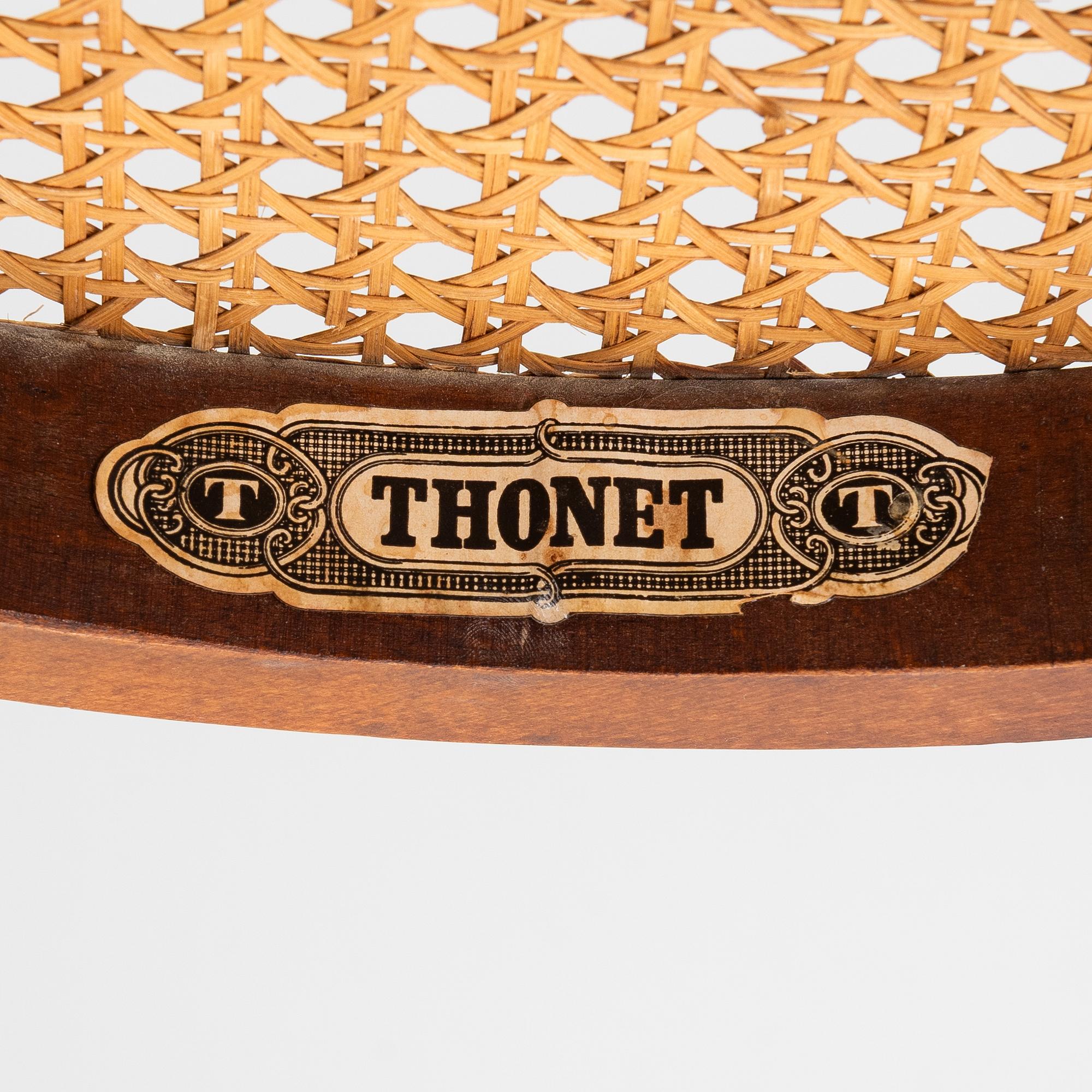 Armchairs, 6, model no. 3, Thonet, first half of the 20th century.