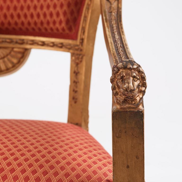 A pair of Swedish chairs in N C Salton's manner,  19th century.