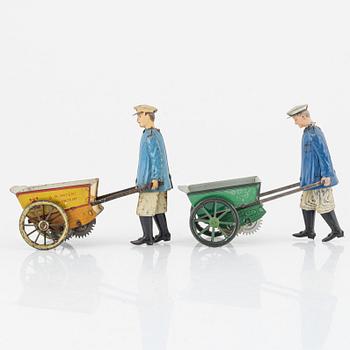 Lehmann, two 'Tap Tap' tin toys, Germany early 20th century.