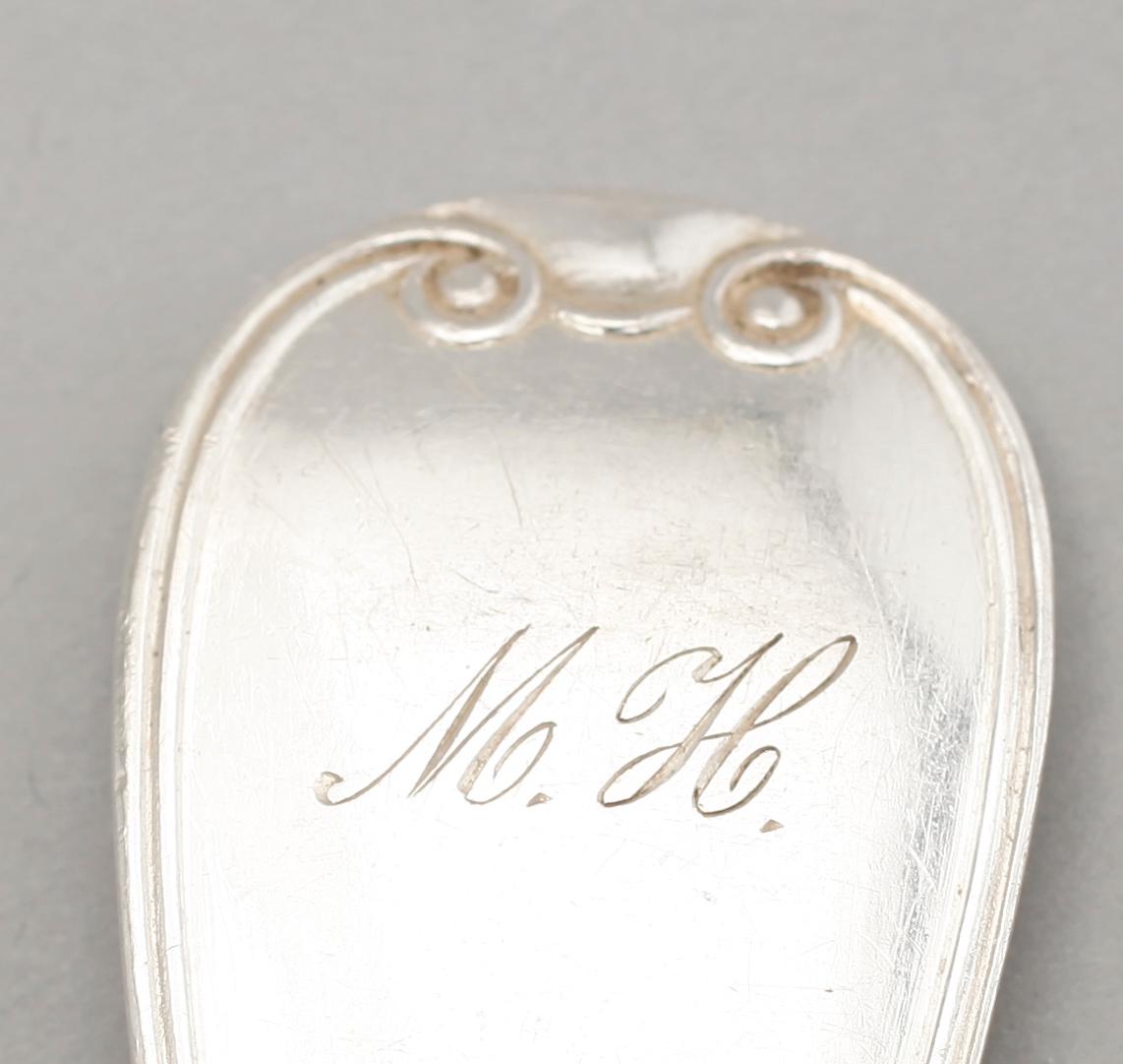 MATSKEDAR, 8 st (6+2), silver, modell franska liljan. Tot vikt 478 g.