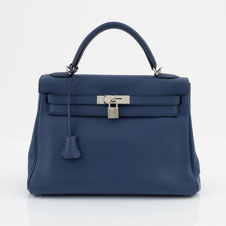 Hermès, a Navy blue Clemence 'Kelly 32', 2006.