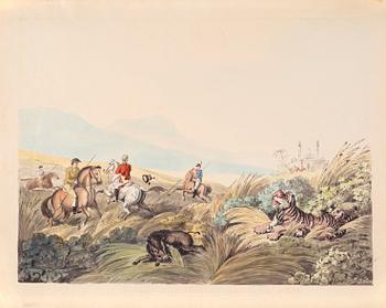 369. Hunting scene with tiger and boar.