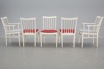MATGRUPP, 6 delar + 2 iläggsskivor, "Herrgården", Carl Malmsten, Bodafors, 1900-talets andra hälft.