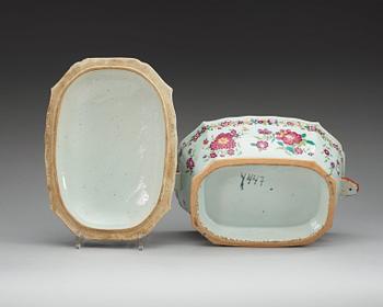 TERRIN med LOCK, kompaniporslin. Qing dynastin, Qianlong (1736-95).