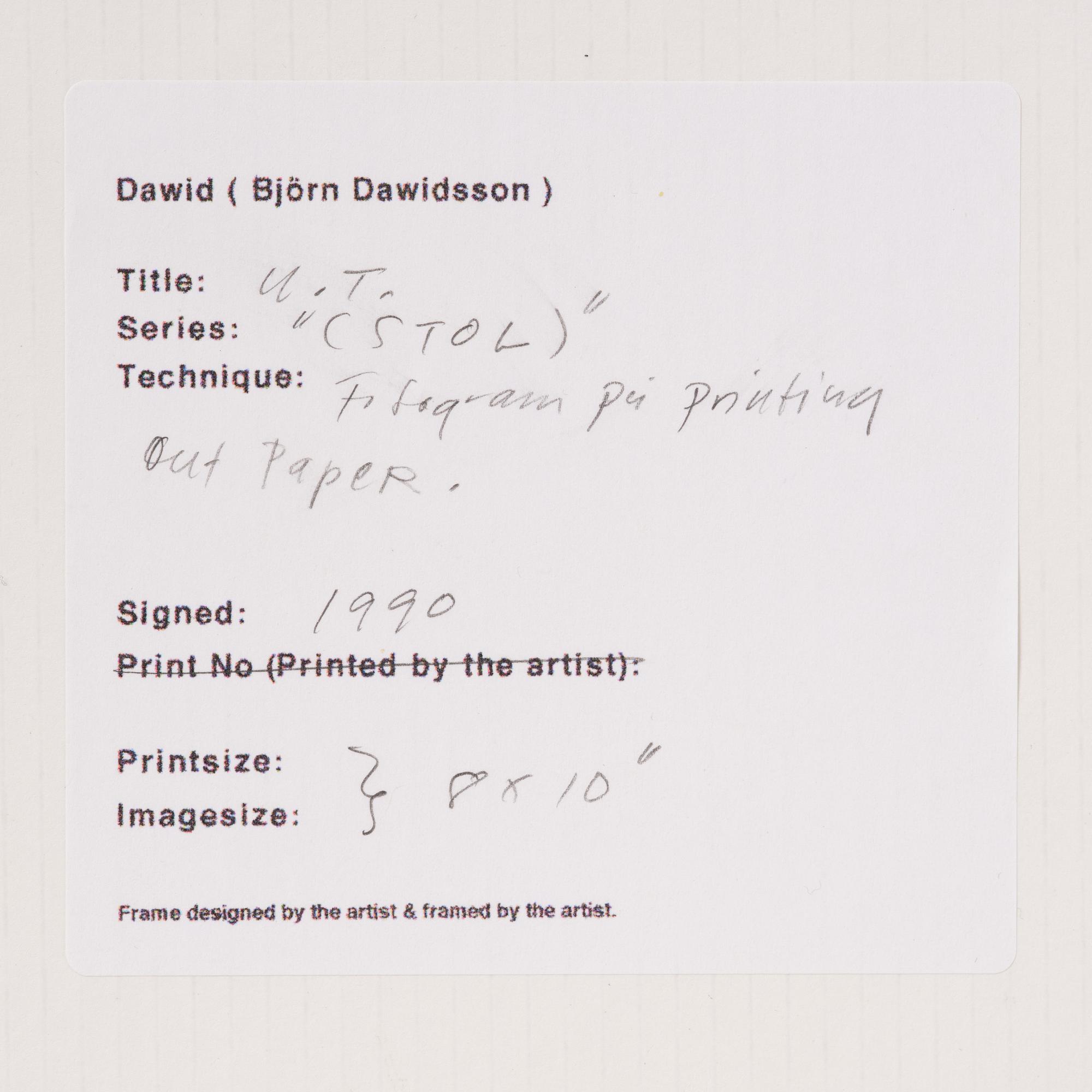 Dawid (Björn Dawidsson), Untitled, from the series "(CHAIR)".