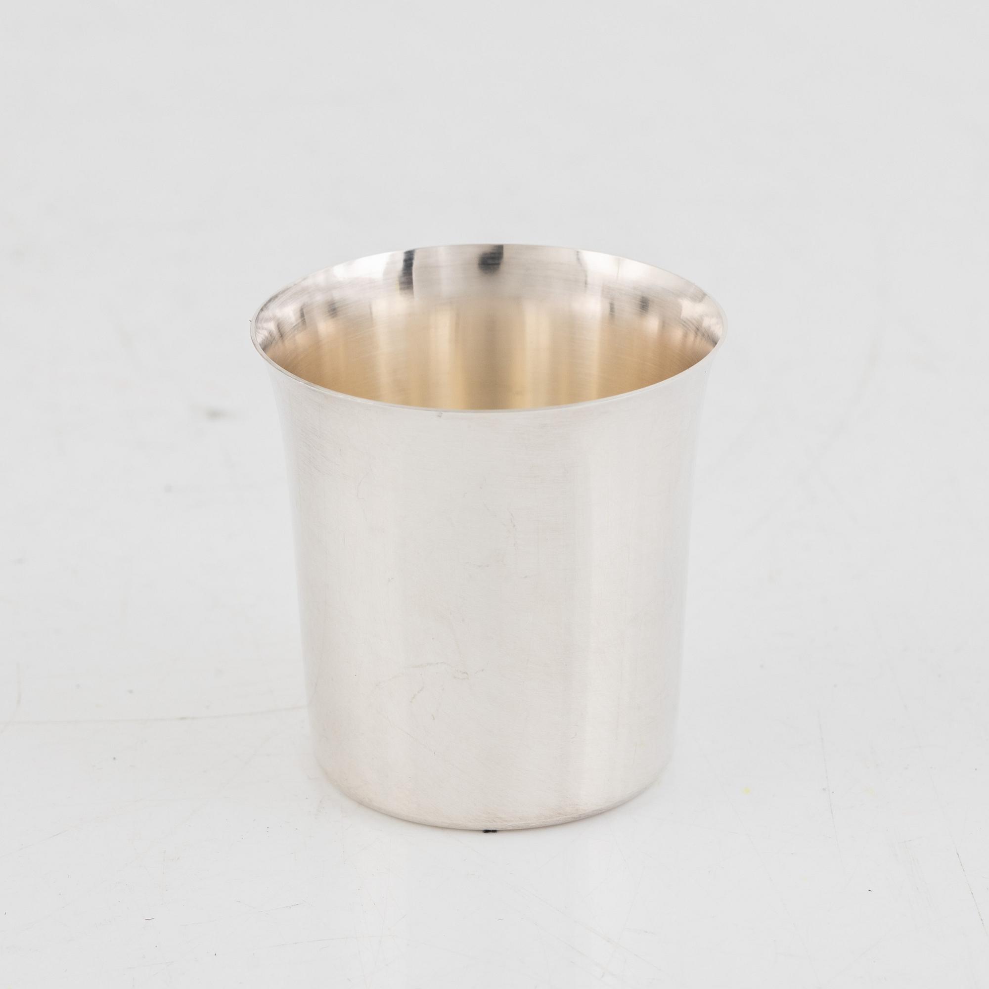 A set of twenty Swedish silver cups, including Tore Eldh, Ceson, Gothenburg 1981.