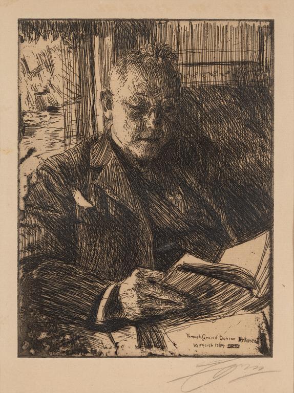 ANDERS ZORN, etsning, 1904, signerad med blyerts.