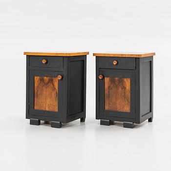 Nightstands, a pair, Art Deco, first half of the 20th century.