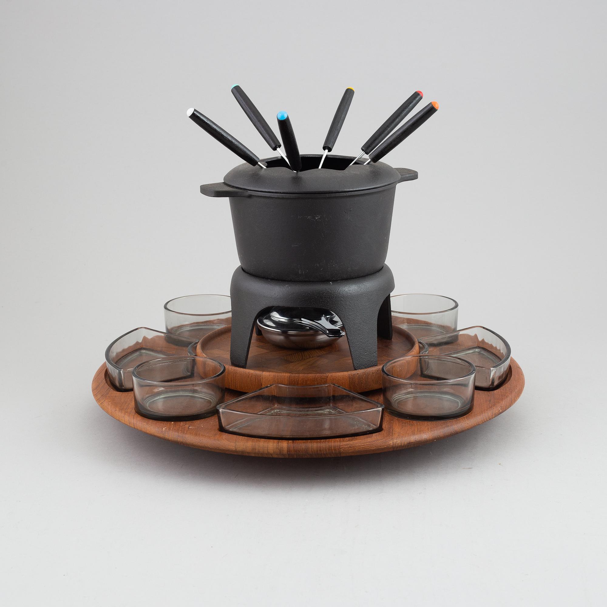 A fondue set by Jens Quistgaard, Digsmed, Denmark, 1960's.