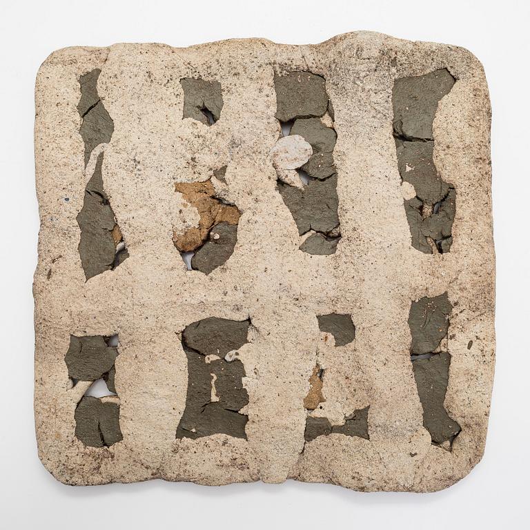 Francesca Mascitti-Lindh, A stoneware wall plaque, stoneware, signed FML, Arabia Finland.