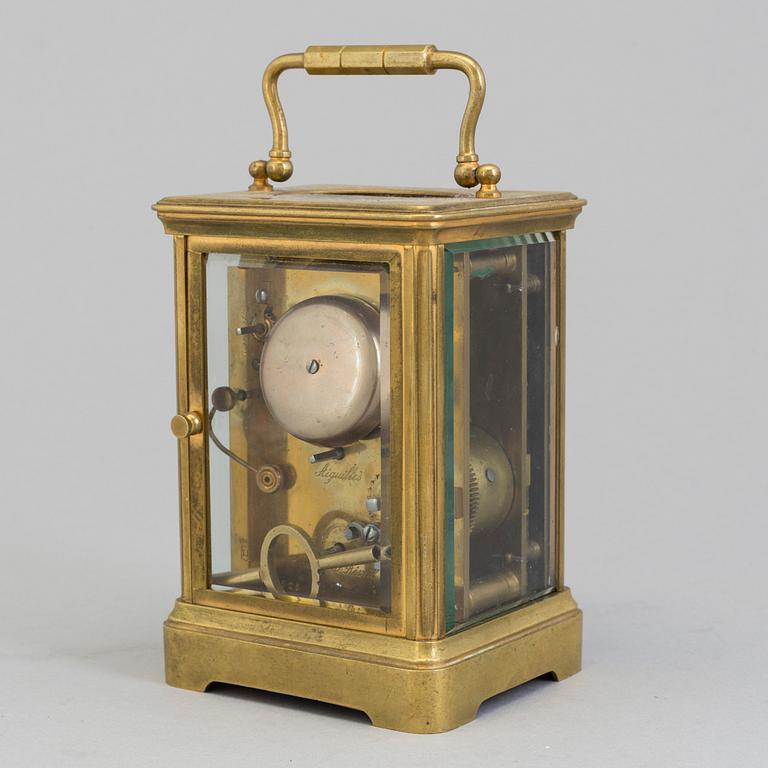 Late 19th Century French Aiguilles Gilt Brass Carriage Clock.