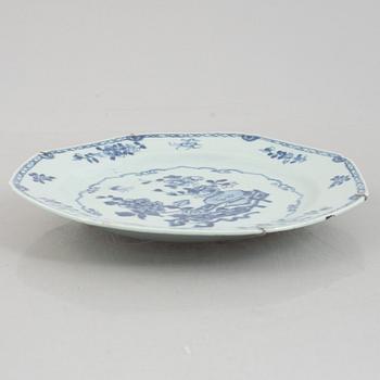 A group of five Chinese export porcelain plates, Qingdynasty, Qianlong (1736-95).