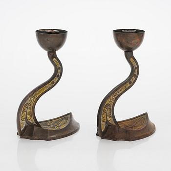 A pair of Jugend style candlesticks, early 20th century.