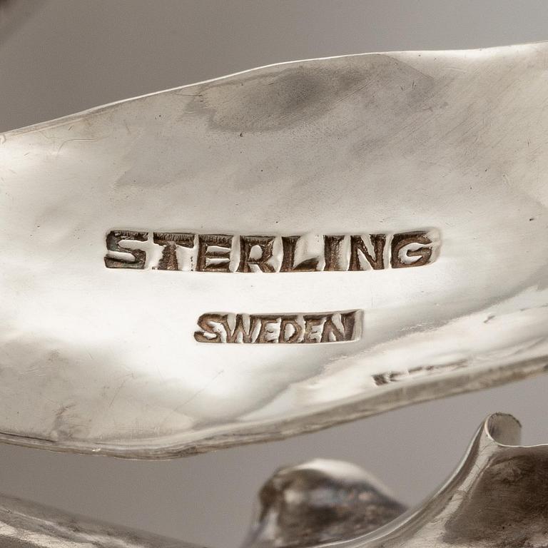 Wiwen Nilsson, a brooch, in the shape of a lily, sterling silver, Lund 1961.