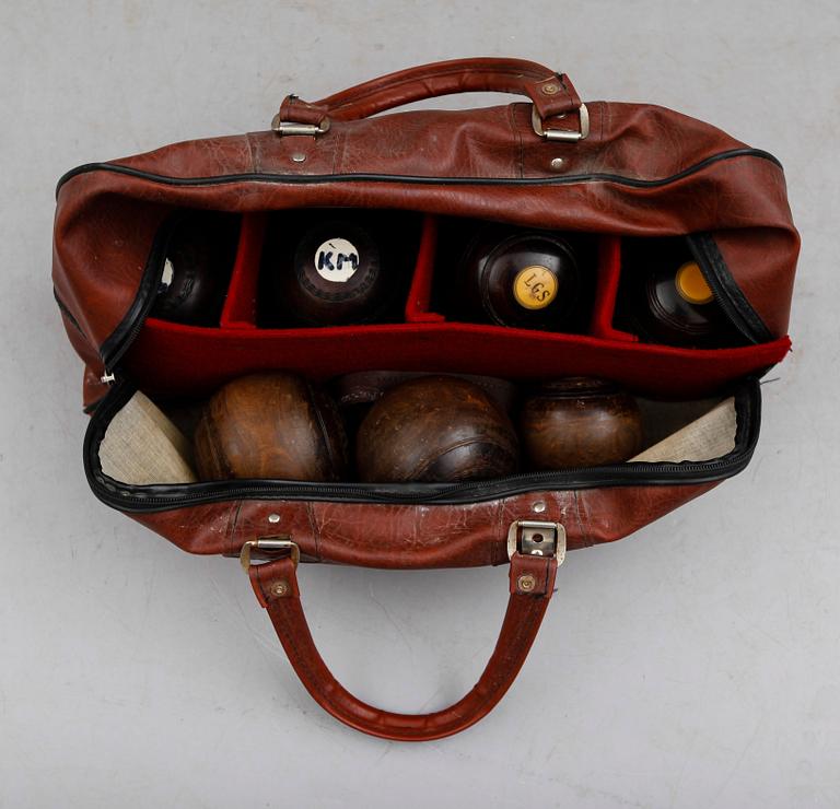 LAWN BOWLS, 7 st, trä, England, 1900-talets första hälft.