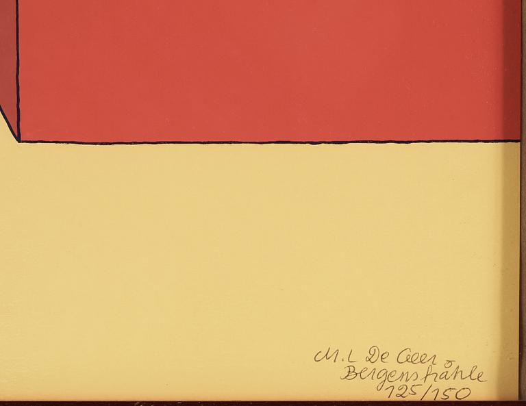 MARIE-LOUISE EKMAN, grafisk mapp med tre färgserigrafier, 1971, sign Marie-Louise De Geer-Bergenstråhle och numr 125/150.