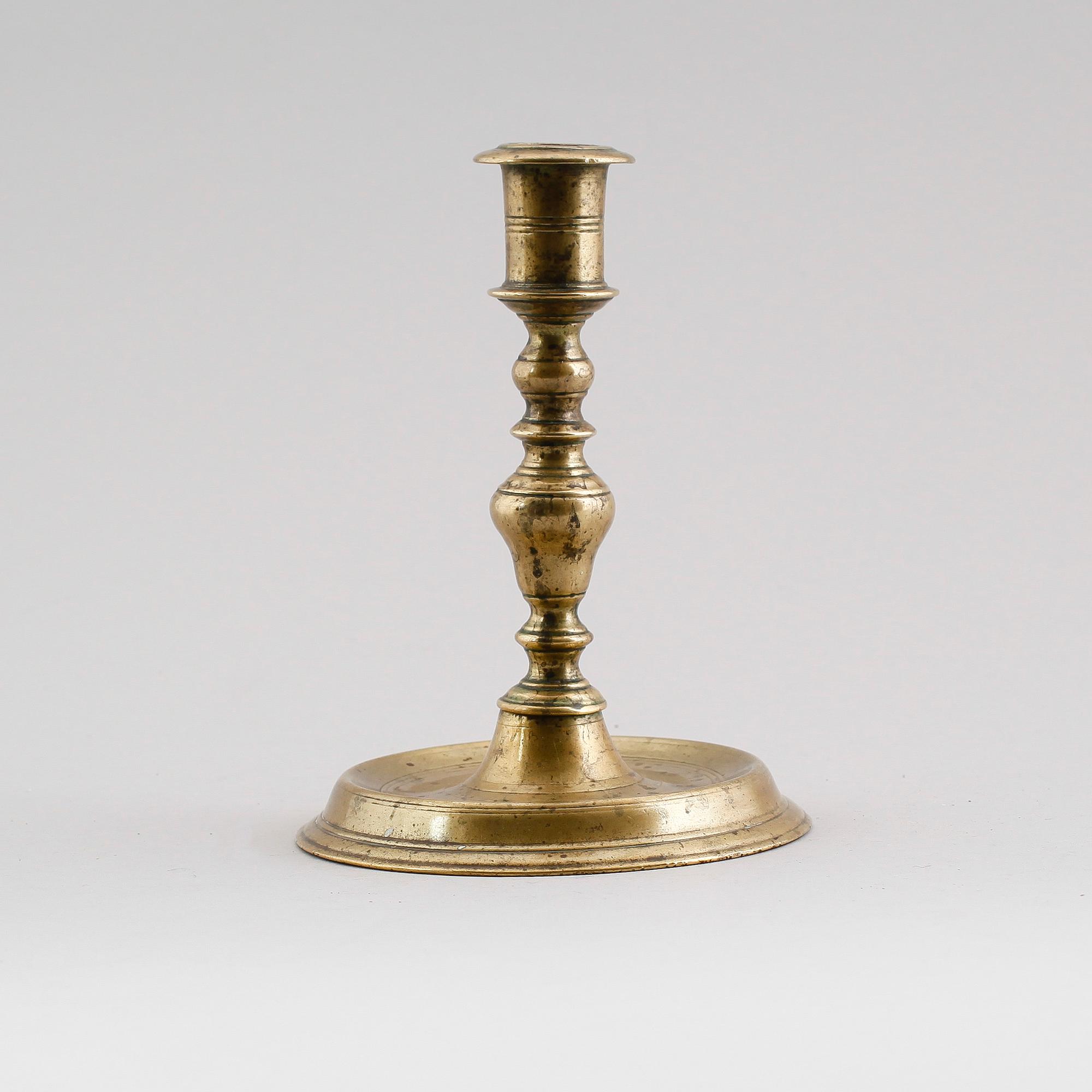 LJUSSTAKE, mässing, 1600-tal.