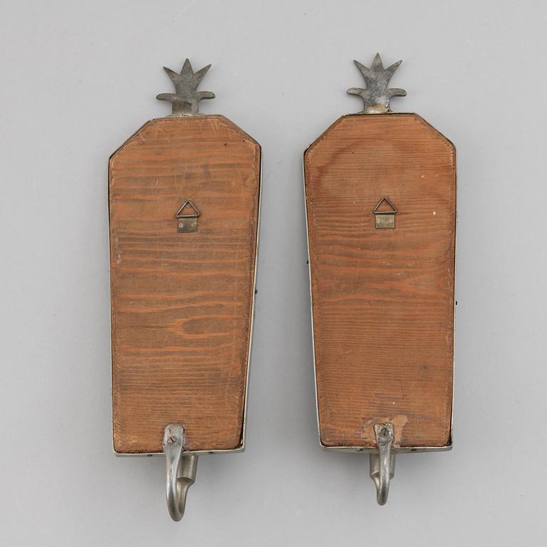 SPEGEL samt SPEGELLAMPETTER, tenn, 1930-tal.