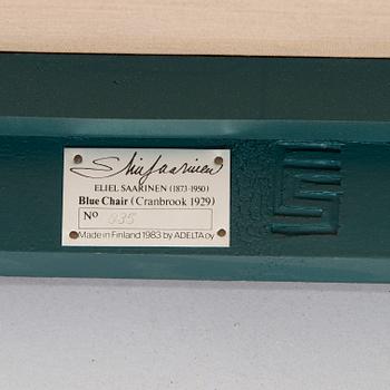 Eliel Saarinen, möblemang, 5 delar, "Blue suite" för Adelta, Finland 1980-tal.