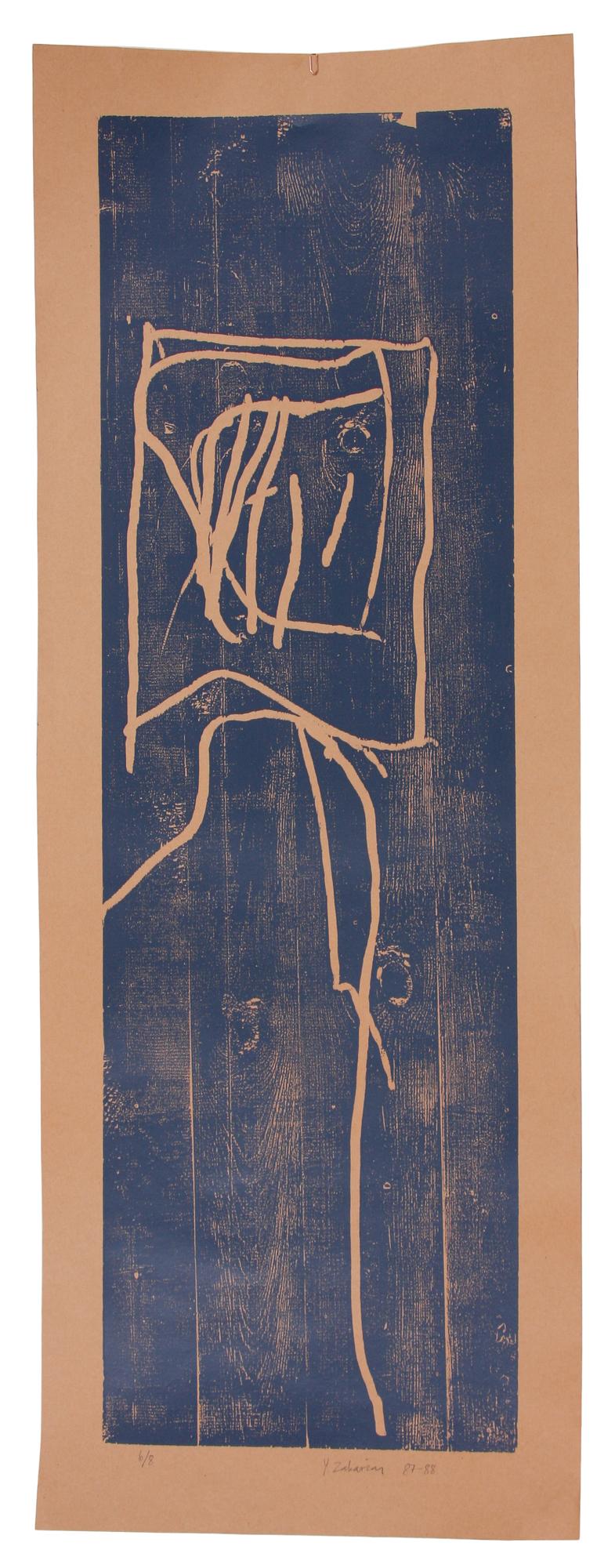 YNGVE ZAKARIAS, träsnitt. Sign och dat 87-88.