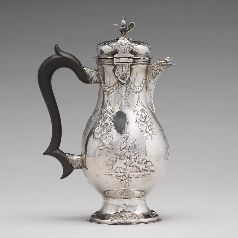 Jacob Kolb, kaffekanna, silver Augsburg 1779-1781. Rokoko.