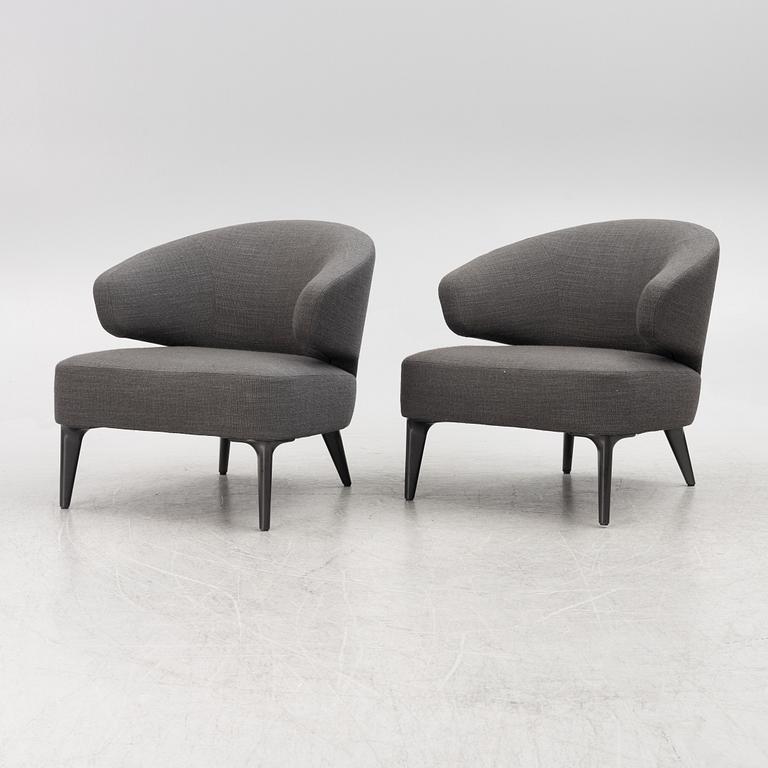 Rodolfo Dordoni, a pair of "Aston" armchairs, Minotti, Italiy.