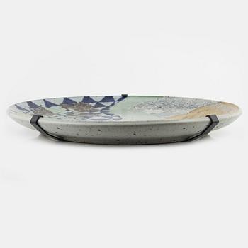 Jackie Lynd, a large stoneware platter, Rörstrand, signed and numbered 43/150.