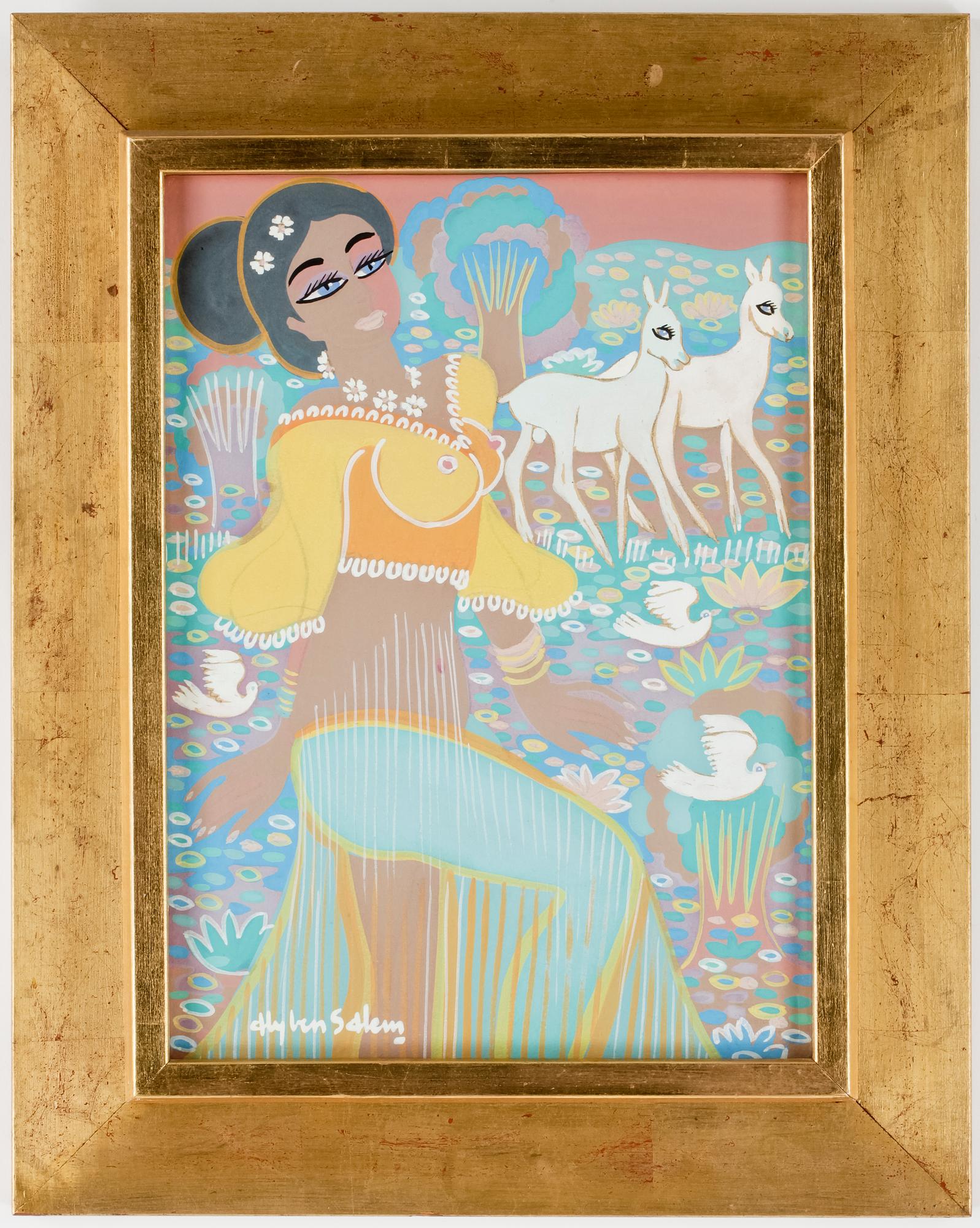 ALY BEN SALEM, blandteknik, signerade.