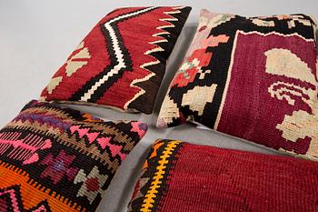 Six kelim pillows.