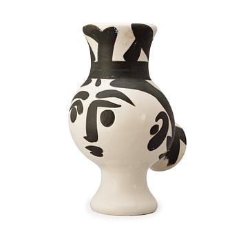 A Pablo Picasso faience pitcher 'Chouette femme', Madoura, Vallauris, France 1951.