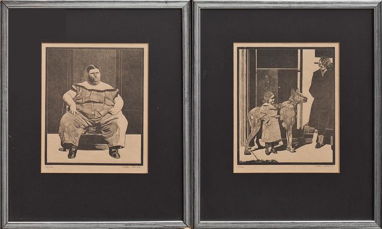 Peter Blake, "The Side Show" (Fat Boy; Tattooed man; Giant; Midget; Bearded Lady).