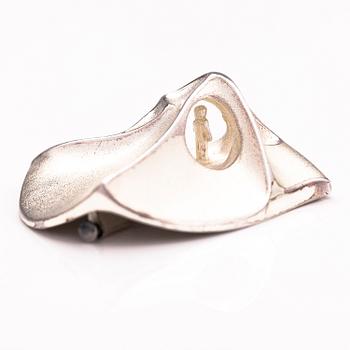 BJÖRN WECKSTRÖM, A sterling silver brooch "Labyrinth". Lapponia 1984.