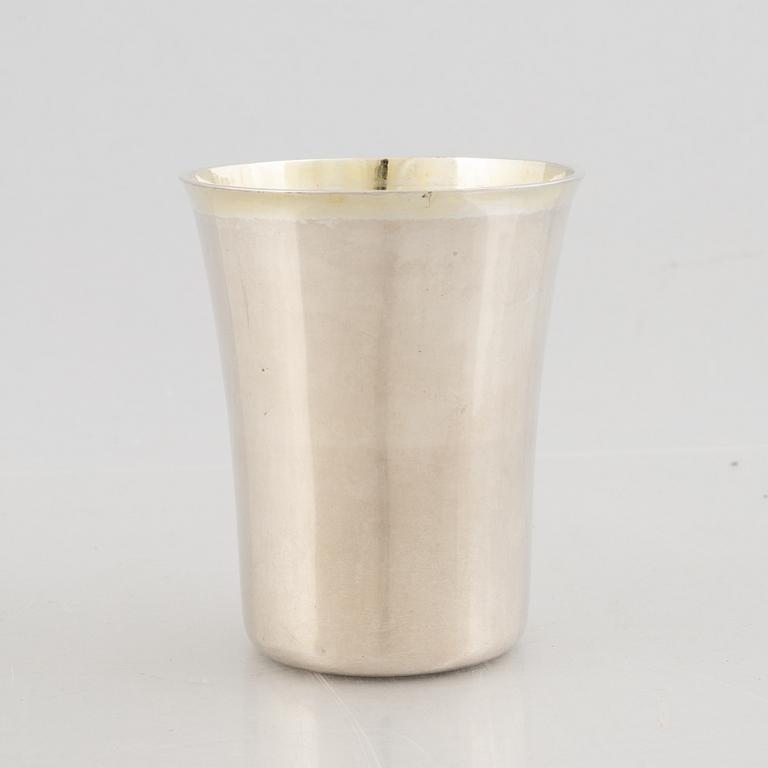 A Swedish late 18th century parcel-gilt silver beaker, mark of Anders Isleben, Norrköpimng 1795.
