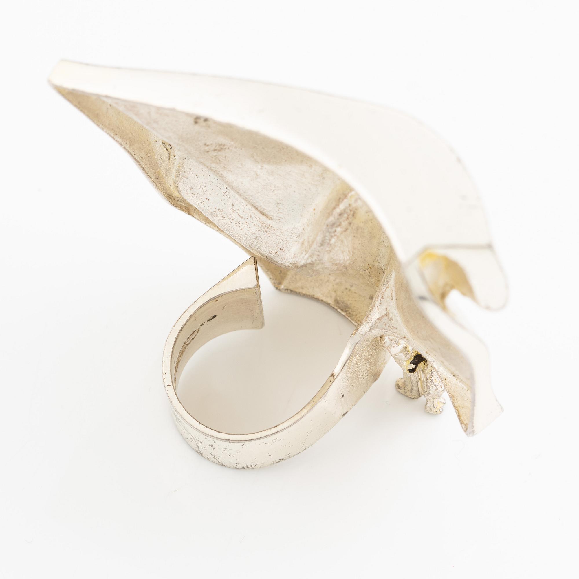 Björn Weckström, ring "Object from Vorga", sterling silver, Finland 1970. For Lapponia.