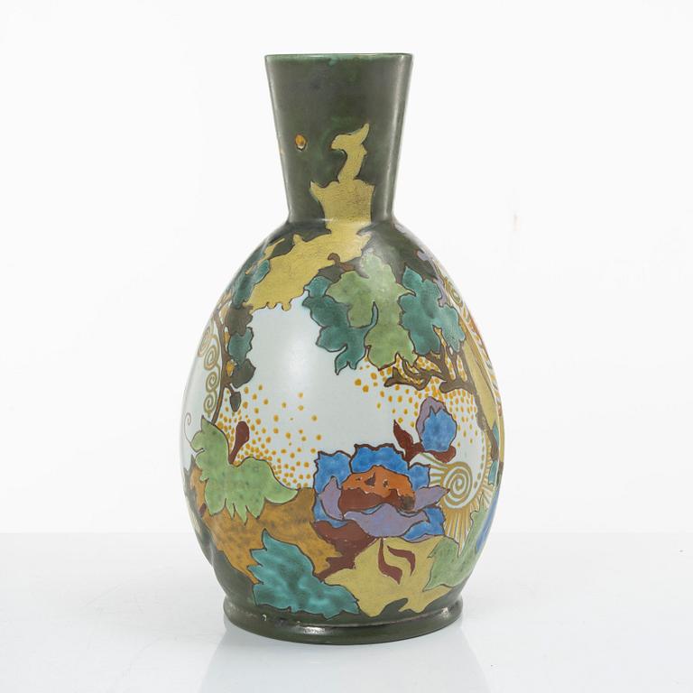 Desk set, 4 pieces, ceramic, bl a "Crocus", Gouda, Netherlands.