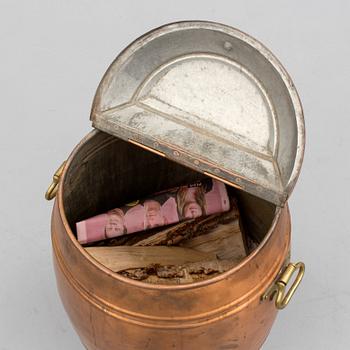 VATTENTUNNA / VATTENSÅ, förtennat koppar, 1800-tal.