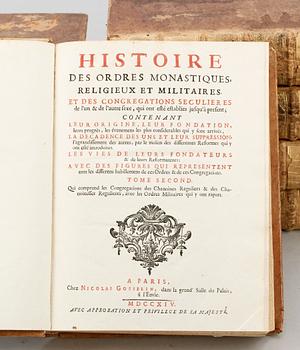 BOKVERK, 8 vol, "Histoire des Ordres Monastiques, Religieux et Militaires..." Paris 1714-.