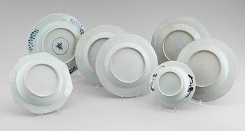 TALLRIKAR, 7 delar, porslin, Kina, 1700-/1800-tal.