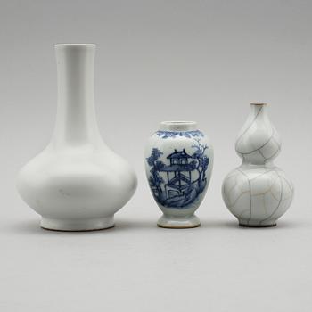 VASER, 3 st, porslin, Kina, 1900-/2000-tal.
