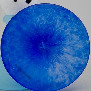 Eight GUNNEL SAHLIN glass egg cups from Kosta Boda.