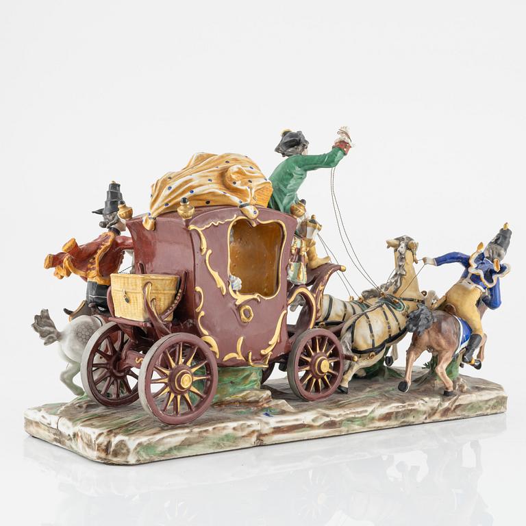 A porcelain figurine group, "Naples like mark", first half of the 20th Century.