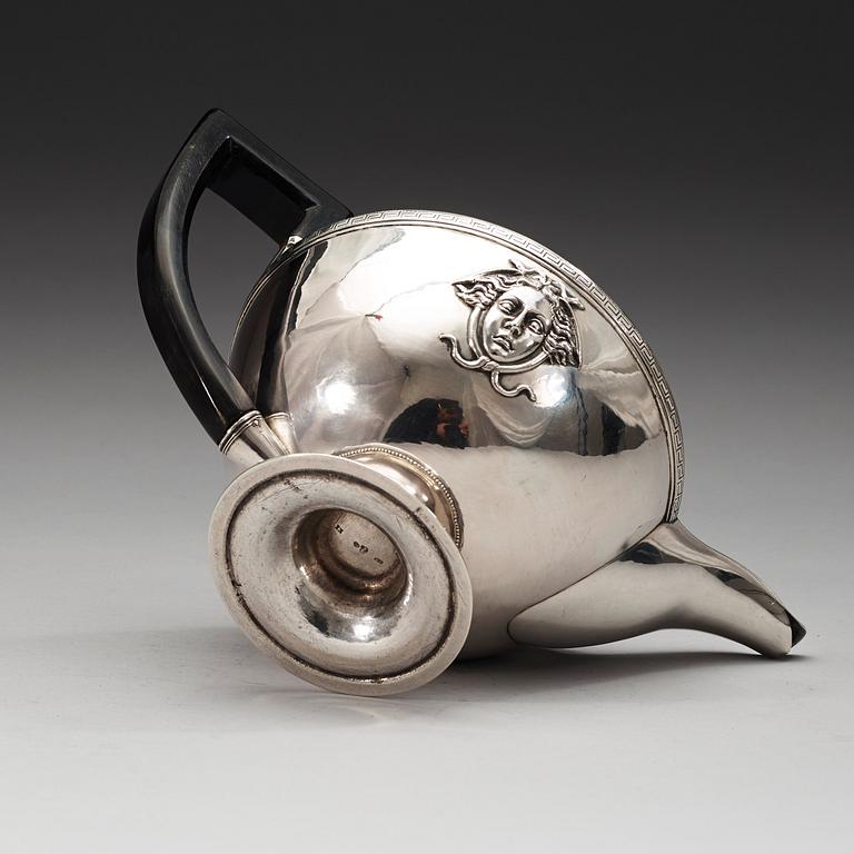 A Swedish 19th century silver tea-pot, marks of Adolf Zethelius, Stockholm 1815.