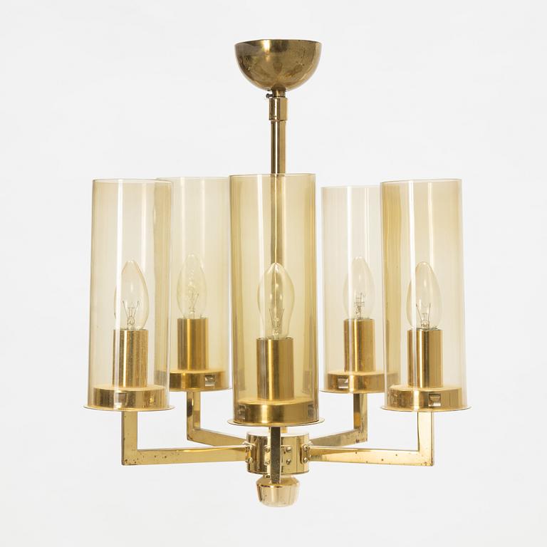 A brass cieling lamp, second half of the 20th century.