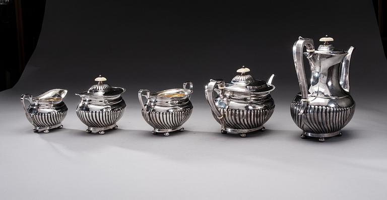 SERVIS, 5 delar, sterlingsilver. England. Gjord i Sheffield 1932.