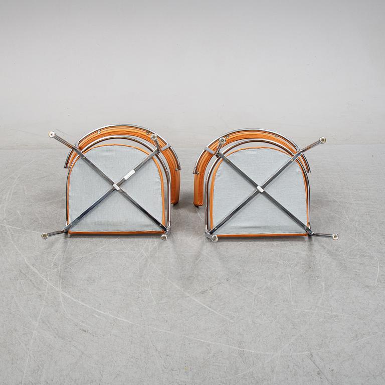 A pair of 'GA-1' armchairs by Gunnar Asplund for Källemo, after 1988.