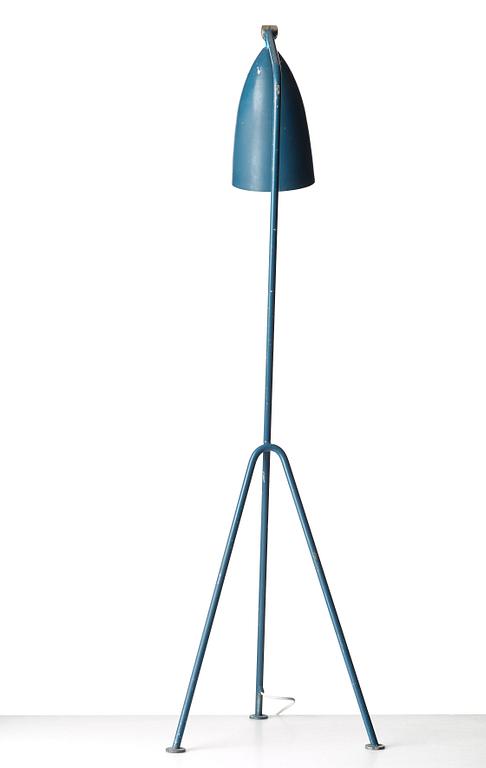 Greta Magnusson Grossman, a "G-33" (Grasshopper), blue lacquered floor light, Bergbom's, Sweden 1950's.