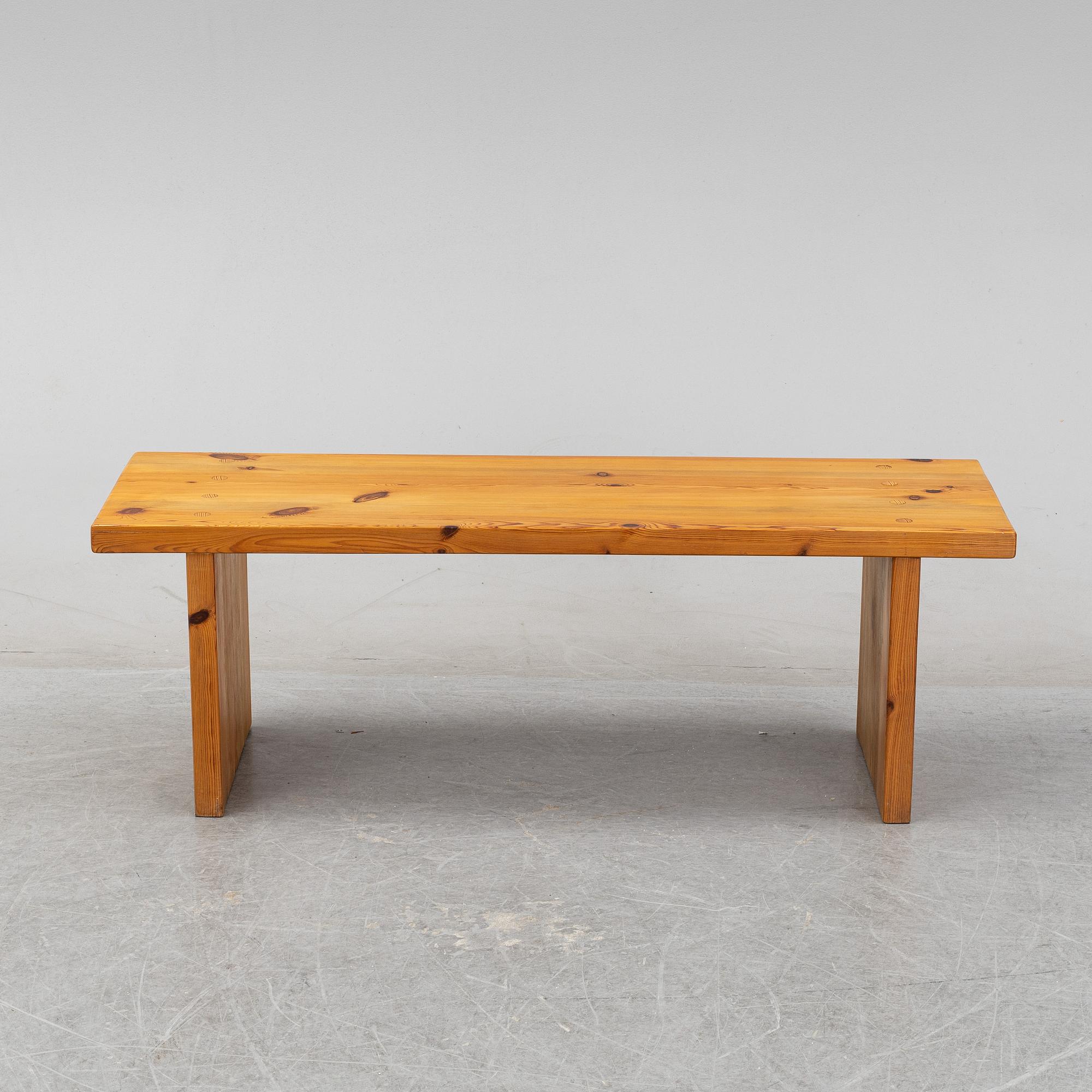 A pine bench or coffee table, 1970s.
