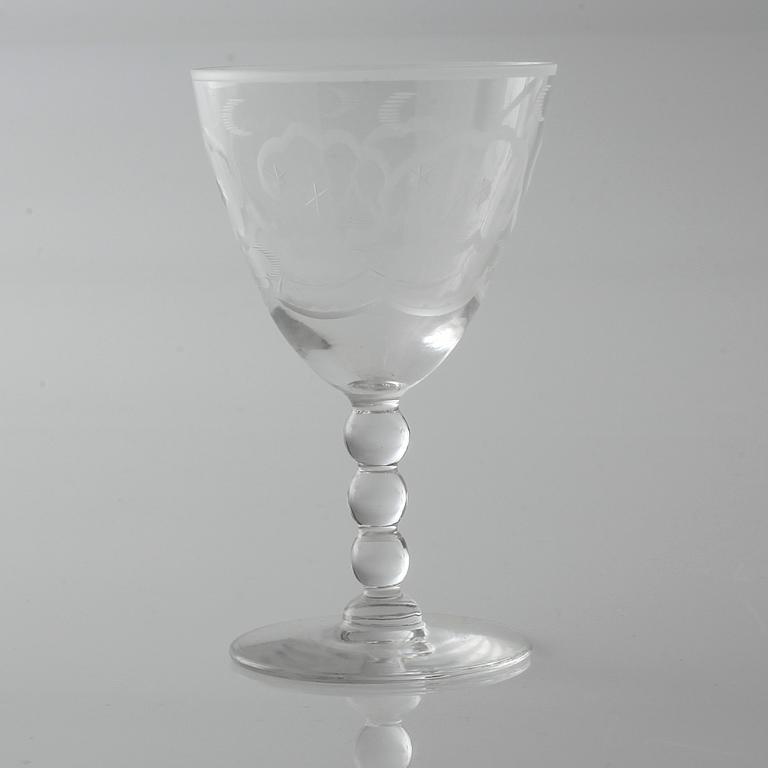 a glass set of table ware of 25 pcs by Johansfors, 20th century.
