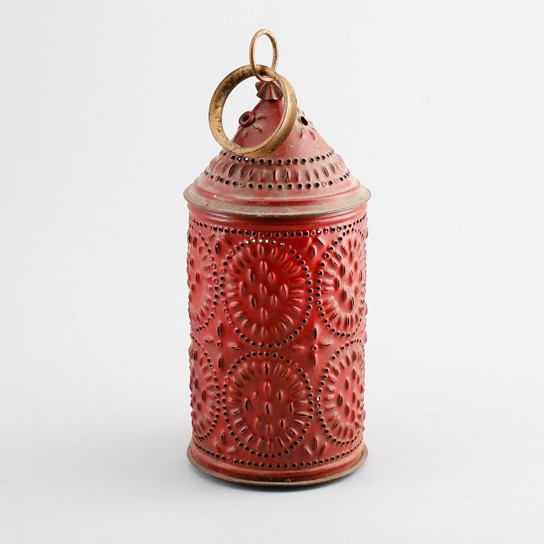 LYKTA, rödmålad plåt, 1800-tal.