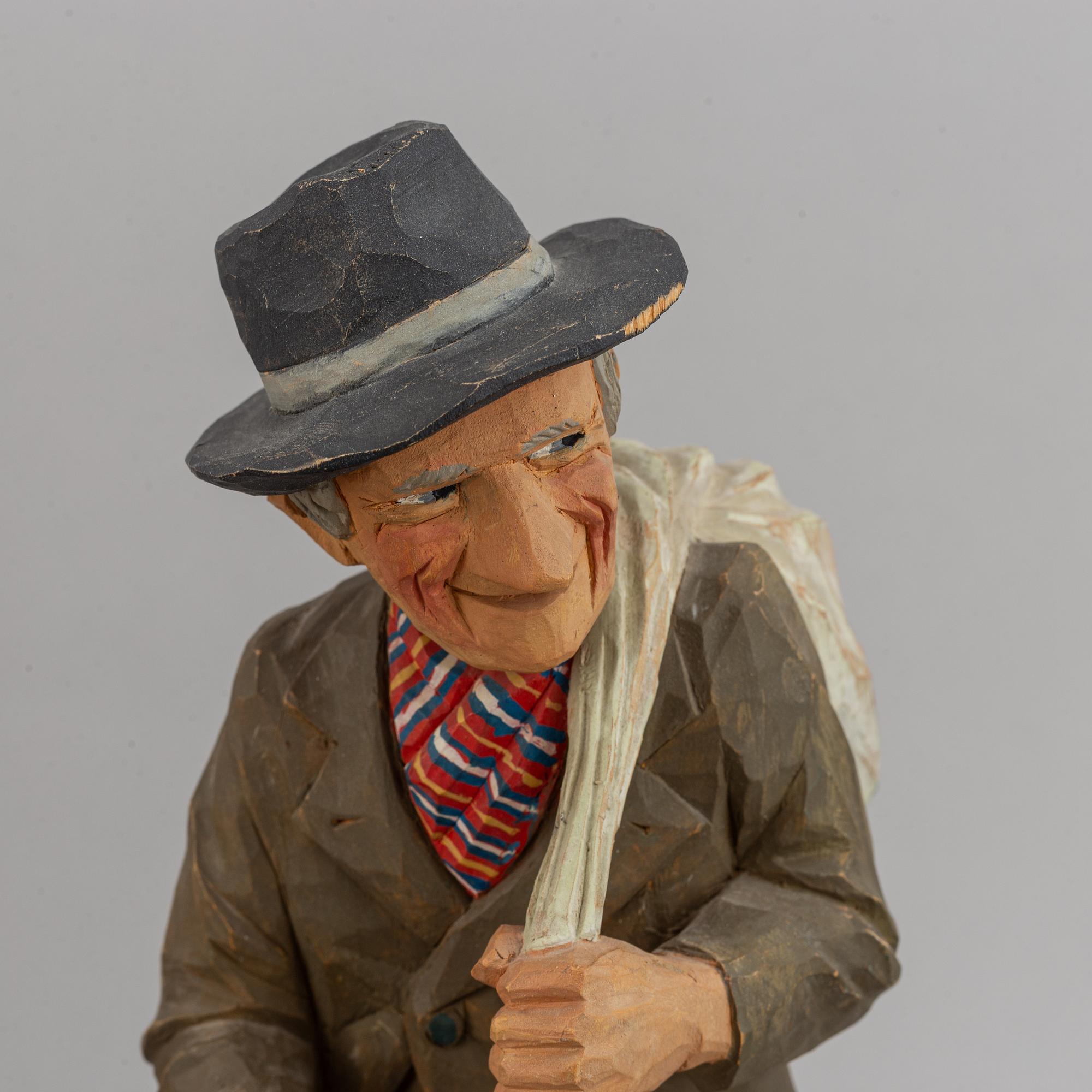 HERMAN ROSELL, sculptures, 2, wood, signed and dated 1943.